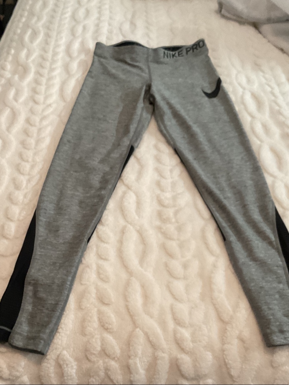 Nike Gray and Black Athletic Leggings - Nike Pro